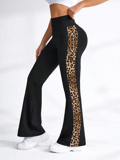 WildFlare Leopard Patchwork Flare Leggings