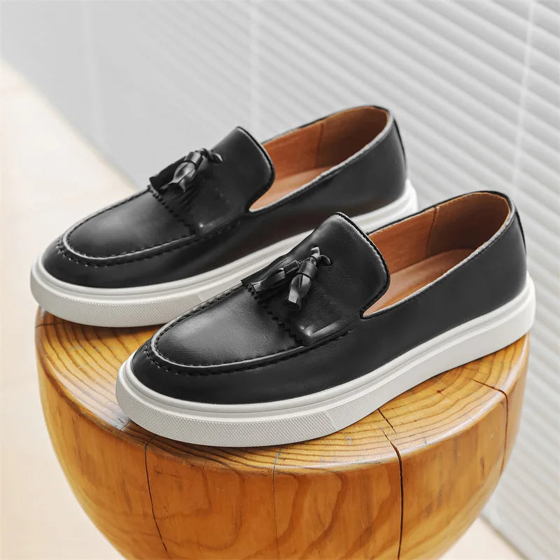 Anders Genuine Leather Tassel Loafers