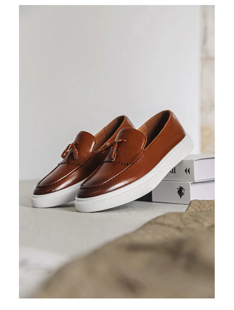 Anders Genuine Leather Tassel Loafers