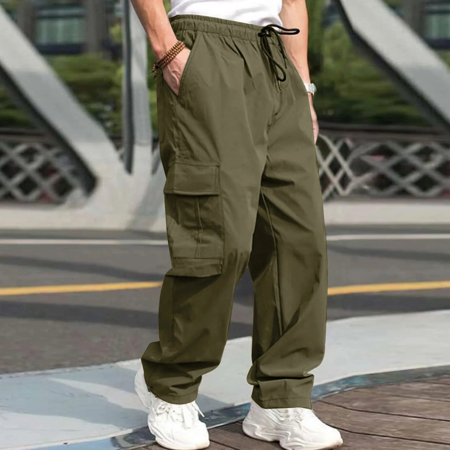 Casual Streetwear Solid Color Cargo Pants