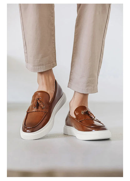 Anders Genuine Leather Tassel Loafers