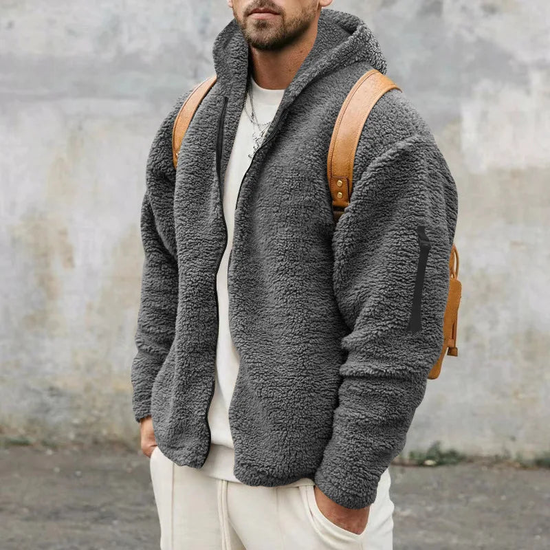 Plush Lamb Wool Hooded Jacket