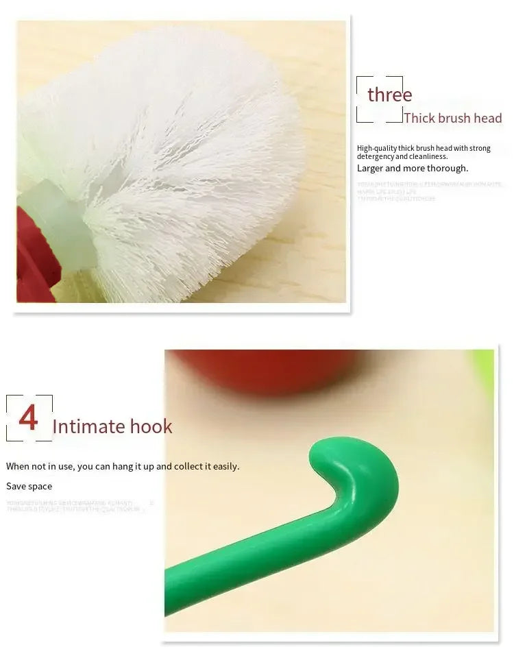 Cherry-Shaped Toilet Brush Holder Set