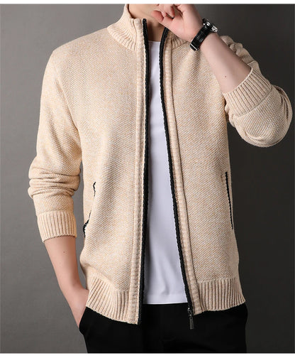 Men's Knit Stand Collar Cardigan Jacket