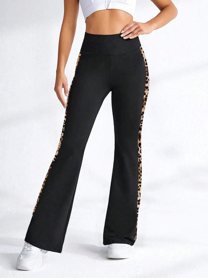 WildFlare Leopard Patchwork Flare Leggings