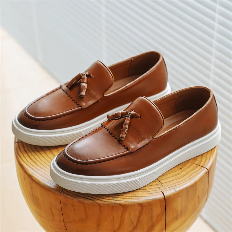 Anders Genuine Leather Tassel Loafers