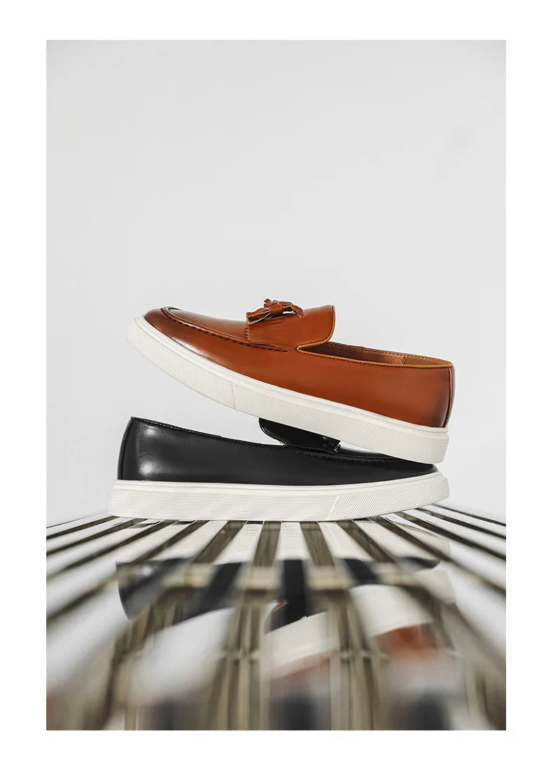 Anders Genuine Leather Tassel Loafers