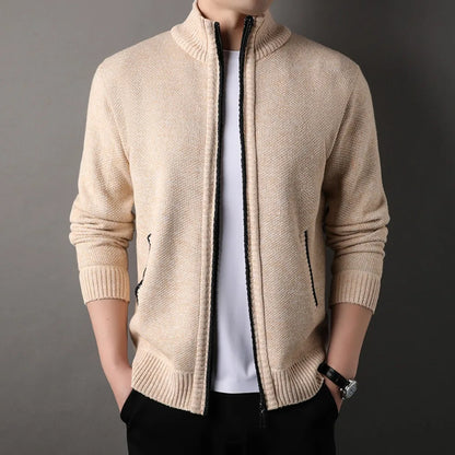 Men's Knit Stand Collar Cardigan Jacket