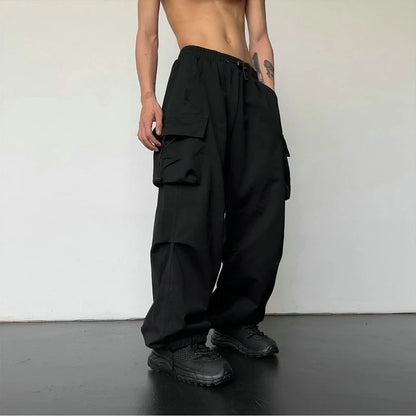 Relaxed Fit Wide-Leg Cargo Pants